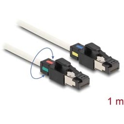 DELOCK 80169 - Network Cable RJ45 plug to plug Cat.6A S/FTP 1 m white