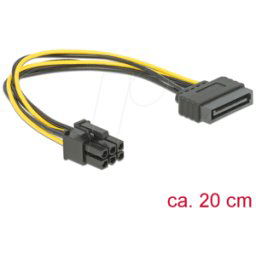 DELOCK 82924 - Cable SATA 15 Pin St > 1x 6 Pin PCI Express