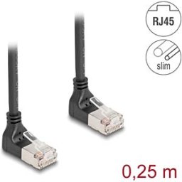 DELOCK 80279 - Cat.6a patch cable, S/FTP, top / top angled, 0.25 m