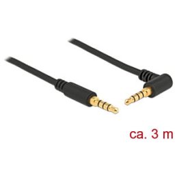 DELOCK 85616 - Stereo Jack Cable 3.5 mm 4 pin male > male angled 3 m