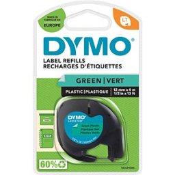 DYMO S0721640 - Labelling tape, plastic, black/green