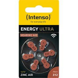 INTENSO 7504436 - Hearing aid battery, zinc-air, 7.9 x 3.6 mm, Aid 312, pack of si