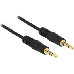 DELOCK 83434 - Jack, 3.5 mm, plug/plug, 4-pin, iPhone, 0.5 m, black