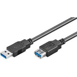 GOOBAY USB3 A-VL 180 SW - USB3 cable,SUPER-SPEED,A plug>A socket 1.8m,black