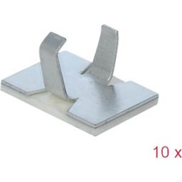 DELOCK 60183 - Cable clamp, self-adhesive, aluminium, pack of 10