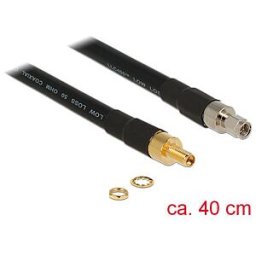 DELOCK 13004 - HF antenna cable, SMA male > SMA female, 0.4 m