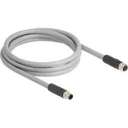 DELOCK 80539 - M12 Cable L-coded 5 pin male to female PUR suitable for drag cha