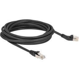 DELOCK 80625 - RJ45 Network Cable Cat.6A S/FTP plug 45° left angled to plug str