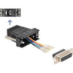 DELOCK 67087 - Adapter D-Sub 15 Pin jack > RJ12 jack Mounting kit, black