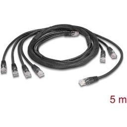 DELOCK 90121 - Trunk cable, 4x RJ45, Cat.5e, UTP, 5 m, black