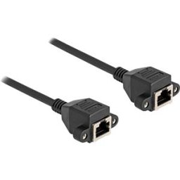 DELOCK 80198 - RJ50 extension cable female / female, S/FTP, 0.5 m, black