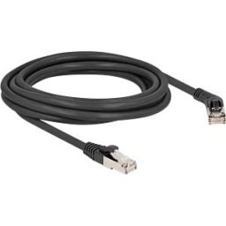 DELOCK 80498 - RJ45 Network Cable Cat.6A S/FTP plug 45° right angled to plug st