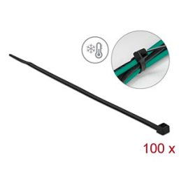 DELOCK 19189 - Kabelbinder kälteresistent L 200 x B 4,8 mm schwarz 100 Stück