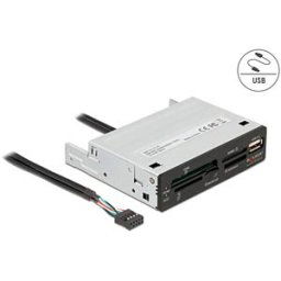 DELOCK 91708 - 3.5'' USB 2.0 Card Reader 5 slot + 1 x USB 2.0