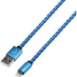MAXTRACK MATR M13L - Sync & charging cable, USB-A -> 8-pin, 1.0 m, leather, blue