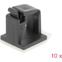 DELOCK 60247 - Cable holder with retainer clip, self-adhesive, black