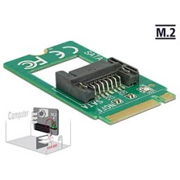 DELOCK 62876 - Adapter M.2 Key B male > SATA 7 pin