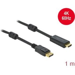 DELOCK 85955 - Active DP 1.2 to HDMI cable 4K 60 Hz 1 m.
