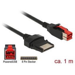 DELOCK 85477 - PoweredUSB cable male 24V > 8 Pin, 1 m
