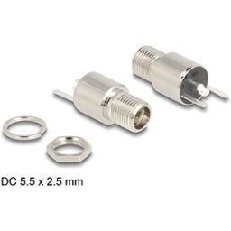 DELOCK 90171 - Connector DC 5.5 x 2.5 mm female bulkhead soldering version - ro