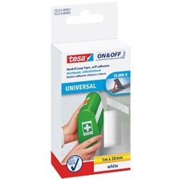 TESA 55224 WS - tesa® On & Off Velcro tape, white