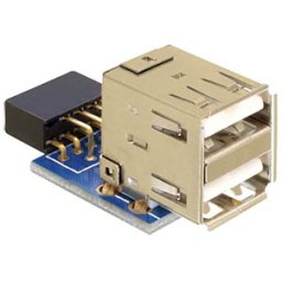 DELOCK 41825 - USB pin header socket>2x USB 2.0 port - up