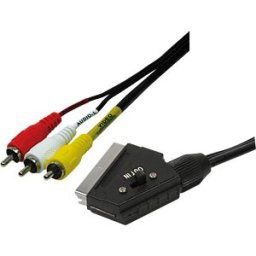 LOGILINK CA1029 - Audio/Video cable, Scart/M to 3x RCA/M, black, 2 m