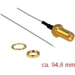 DELOCK 89600 - Antenna Cable, SMA Jack Bulkhead, open end tinned