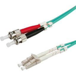 ROLINE 21158721 - LWL patch cable, LC duplex/ST duplex, OM3, 50/125 µm, turquoise,