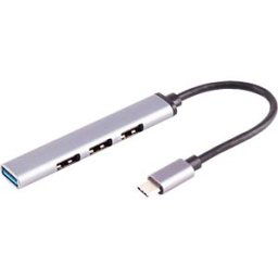SHIVERPEAKS SHVP BS13-50002 - USB 3.0, 4-port hub, 4xA, USB-C cable, 0.12 m