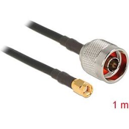 DELOCK 88938 - HF antenna cable, N connector > RP-SMA connector, 1 m