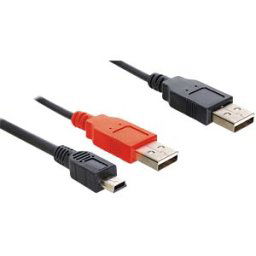 DELOCK 83178 - Cable 2 x USB 2.0-A male > USB mini 5-pin