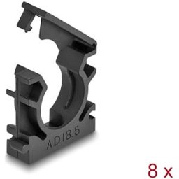 DELOCK 60484 - Cable sleeve holder with locking clip 18.5 mm 8 pieces black