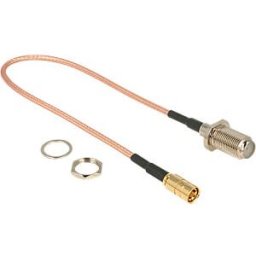 DELOCK 13024 - HF antenna cable, F female > SMB male, 25 cm