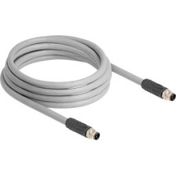 DELOCK 80534 - M12 Cable L-coded 5 pin male to male PUR suitable for drag chain
