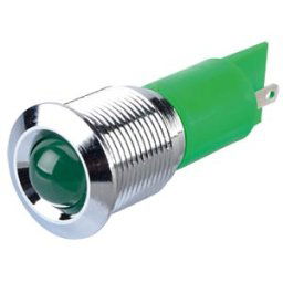 APEM APM Q16P1C G24E - Indicator LED, 24 V DC, 16 mm, FASTON, green/BrC