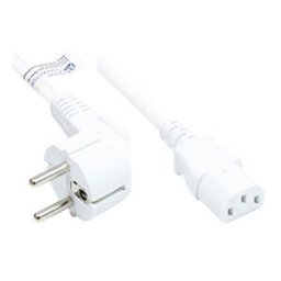 GOOD CONNECTIONS GC P0130-W100 - Mains cable type E+F CEE 7/7 to C13 , white, 1.5 mm², 10 m