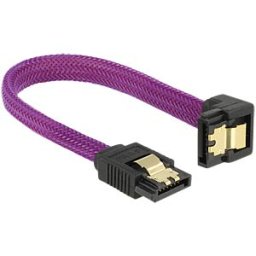 DELOCK 83693 - SATA 6 Gb/s 10-cm purple angled/straight metal cable