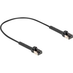 DELOCK 80938 - Cat.8.1 patch cable, slim, U/FTP, angled, black, 0.25m
