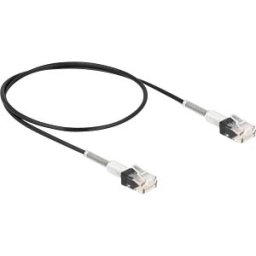 DELOCK 80388 - Patch cable Cat.6A UTP Slim 0.5 m black