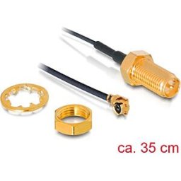 DELOCK 88379 - HF antenna cable RP-SMA female, MHF® I male, 35 cm