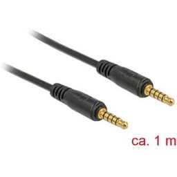 DELOCK 85696 - Stereo Jack Cable 3.5 mm 5 pin male > male 1 m black