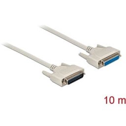 DELOCK 83678 - Serial cable, D-Sub 25, connector/socket, 10 m