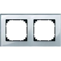 MERTEN EL MP 489260 - M-PLAN real glass frame — 2-gang, diamond silver