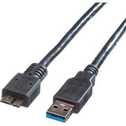 ROLINE 11028873 - USB 3.0 cable, USB type-A connector to Micro-B connector, 0.8 m