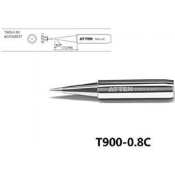 ATTEN T900-0,8C - Soldering tip, 0.8 mm, 45° bevelled, straight