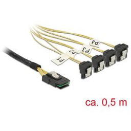 DELOCK 85686 - Cable Mini SAS SFF-8087 > 4 x SATA 7 Pin angled 0.5 m