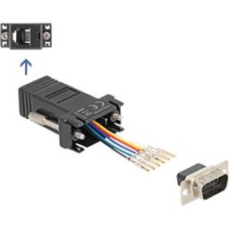 DELOCK 67072 - Adapter D-Sub 9 Pin plug > RJ12 jack Mounting kit, black