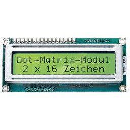 DISPLAYTECH LCD 162C LED - LCD module, 2x16, H:5.6mm, ge/gn, w.Bel.