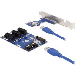 DELOCK 41442 - Riser card, 1x PCIe x1 > 3x PCIe x1, 50 cm cable
